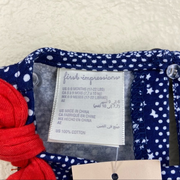 First Impressions Dot Printed Romper 6-9M - Picture 5 of 5